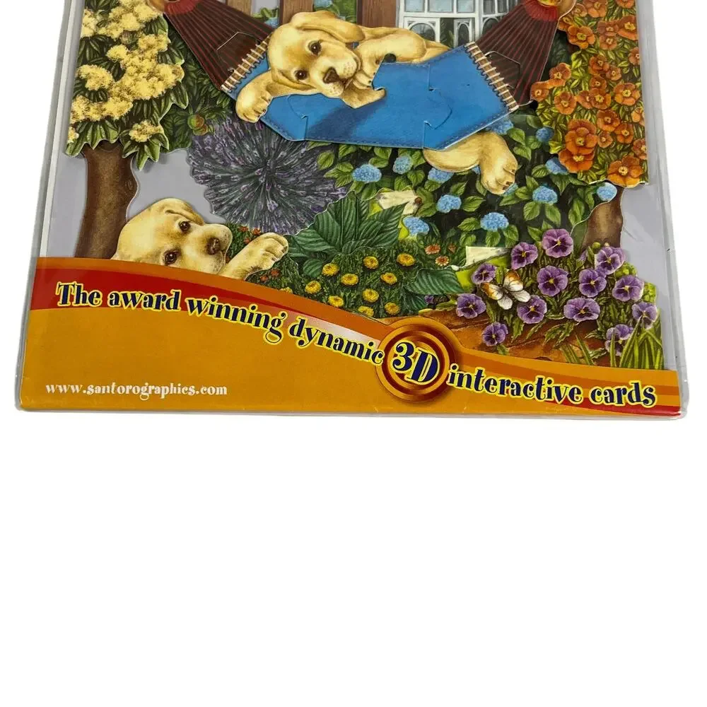 SANTORO Swing Cards Dogs In Hammock 3D Interactive Pop Up Greeting Card Sealed